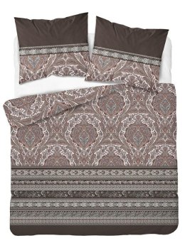 Pościel satynowa 220x200 brązowa ornamnety 4606 B Home Satin 131