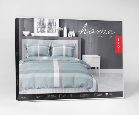 Pościel satynowa 220x200 miętowa krata 4627 A Home Satin 131 Pościel satynowa 220x200 miętowa krata 4627 A Home Satin 131