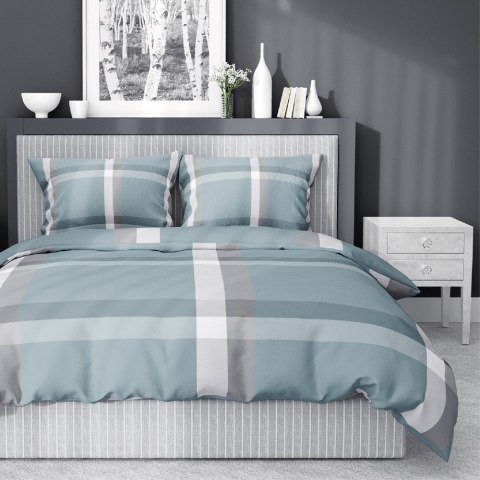 Pościel satynowa 220x200 miętowa krata 4627 A Home Satin 131 Pościel satynowa 220x200 miętowa krata 4627 A Home Satin 131