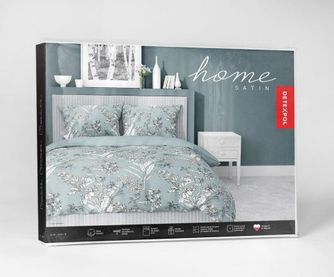 Pościel satynowa 220x200 miętowa kwiaty 4601 B Home Satin 131 Pościel satynowa 220x200 miętowa kwiaty 4601 B Home Satin 131