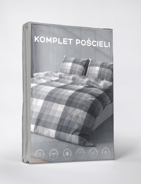 Pościel z mikrofibry 220x200 Kratka szara 4590 A 30 Light Pościel z mikrofibry 220x200 Kratka szara 4590 A 30 Light