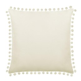 Poszewka dekoracyjna 45x45 Fluffy kremowa z pomponami I23
