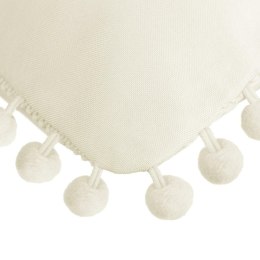 Poszewka dekoracyjna 45x45 Fluffy kremowa z pomponami I23