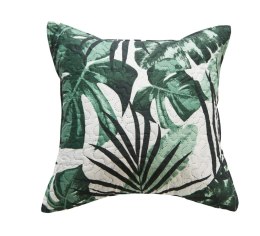 Poszewka dekoracyjna 45x45 Jungle liście białą zielona I23