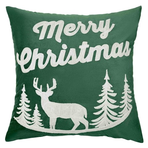 Poszewka świąteczna 45x45 Renifer zielona butelkowa Merry Christmas BN23 Poszewka świąteczna 45x45 Renifer zielona butelkowa Merry Christmas BN23