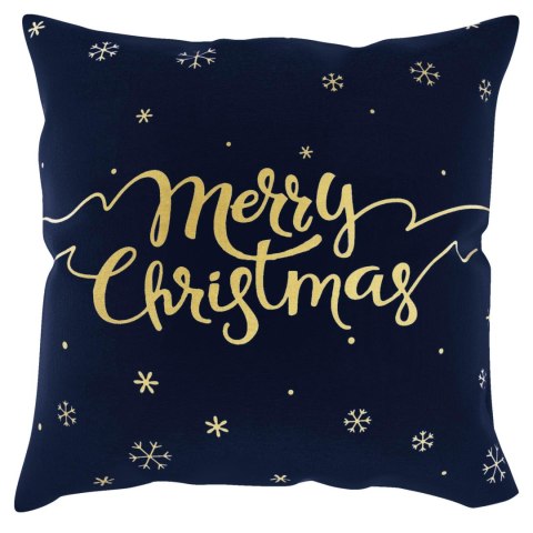 Poszewka świąteczna 45x45 Snow granatowa złota Merry Christmas BN23 Poszewka świąteczna 45x45 Snow granatowa złota Merry Christmas BN23