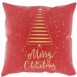 Poszewka świąteczna 45x45 Tree czerwona złota choinka Merry Christmas BN23