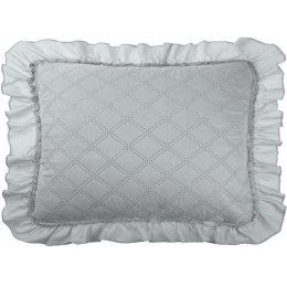Poszewka z falbanką 50x70 Ruffy szara romby glamour dekoracyjna do narzuty