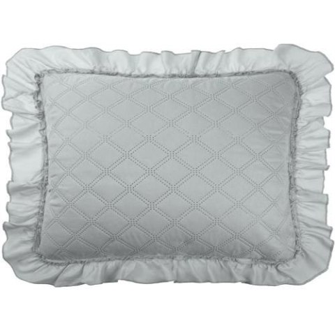 Poszewka z falbanką 50x70 Ruffy szara romby glamour dekoracyjna do narzuty Poszewka z falbanką 50x70 Ruffy szara romby glamour dekoracyjna do narzuty