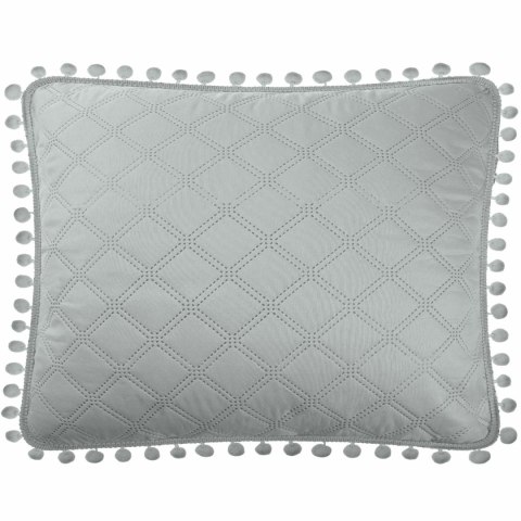 Poszewka z pomponami 50x70 Pompoo szara romby glamour dekoracyjna do narzuty Poszewka z pomponami 50x70 Pompoo szara romby glamour dekoracyjna do narzuty