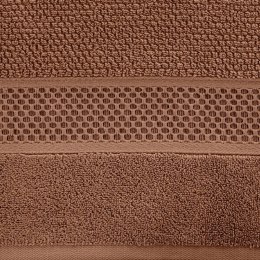 Ręcznik Danny 30x50 ceglasty z wytłaczaną bordiurą i błyszczącą nicią 500 g/m2 Eurofirany