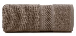 Ręcznik Danny 70x140 brązowy z wytłaczaną bordiurą i błyszczącą nicią 500 g/m2 Eurofirany