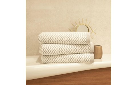 Ręcznik Lahti 70x140 beżowy zygzak 500 g/m2 Zwoltex 23 Ręcznik Lahti 70x140 beżowy zygzak 500 g/m2 Zwoltex 23