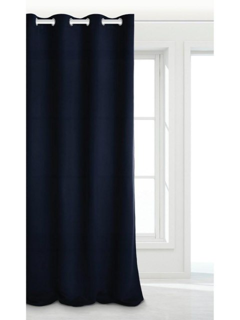 Zasłona zaciemniająca 140x250 granatowa gotowa na przelotkach Hold Blackout Zasłona zaciemniająca 140x250 granatowa gotowa na przelotkach Hold Blackout