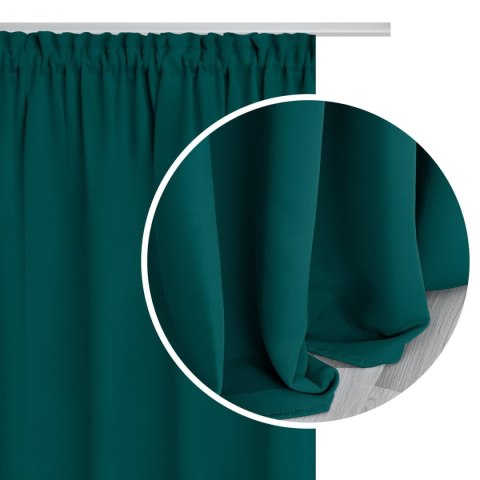 Zasłona zaciemniająca 140x250 turkusowa ciemna gotowa na taśmie Hold Blackout Zasłona zaciemniająca 140x250 turkusowa ciemna gotowa na taśmie Hold Blackout