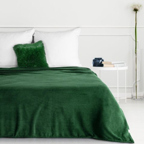 Koc narzuta z mikrofibry 150x200 Simple zielony ciemny Eurofirany Koc narzuta z mikrofibry 150x200 Simple zielony ciemny Eurofirany