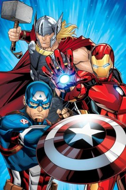 Kocyk z mikrofibry 100x150 Avengers Heroes niebieski czerwony JF23