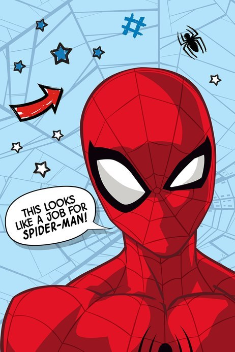 Kocyk z mikrofibry 100x150 Spider-man niebieski czerwony JF23 Kocyk z mikrofibry 100x150 Spider-man niebieski czerwony JF23