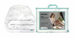 Kołdra Blommenslyst 220x200 mikrofibra całoroczna biała wzór kwiatowy 1,3 kg Wendre