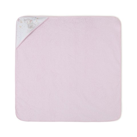 Okrycie kąpielowe 100x100 Słoń różowy ręcznik z kapturkiem bawełniany frotte Okrycie kąpielowe 100x100 Słoń różowy ręcznik z kapturkiem bawełniany frotte