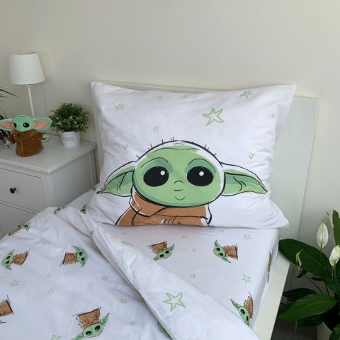 Pościel bawełniana 140x200 Star Wars Baby Yoda biała zielona poszewka 70x90 August 23 Pościel bawełniana 140x200 Star Wars Baby Yoda biała zielona poszewka 70x90 August 23