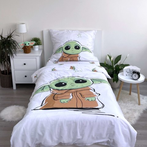 Pościel bawełniana 140x200 Star Wars Baby Yoda biała zielona poszewka 70x90 August 23 Pościel bawełniana 140x200 Star Wars Baby Yoda biała zielona poszewka 70x90 August 23