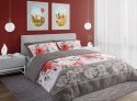 Pościel satynowa 160x200 Pure Sateen 007 beżowa szara kwiaty Faro Pościel satynowa 160x200 Pure Sateen 007 beżowa szara kwiaty Faro