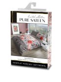 Pościel satynowa 160x200 Pure Sateen 007 beżowa szara kwiaty Faro Pościel satynowa 160x200 Pure Sateen 007 beżowa szara kwiaty Faro