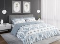 Pościel satynowa 160x200 Pure Sateen 013 biała niebieska ornamenty Faro Pościel satynowa 160x200 Pure Sateen 013 biała niebieska ornamenty Faro