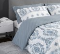 Pościel satynowa 160x200 Pure Sateen 013 biała niebieska ornamenty Faro Pościel satynowa 160x200 Pure Sateen 013 biała niebieska ornamenty Faro