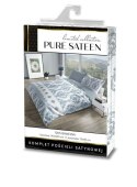 Pościel satynowa 160x200 Pure Sateen 013 biała niebieska ornamenty Faro Pościel satynowa 160x200 Pure Sateen 013 biała niebieska ornamenty Faro