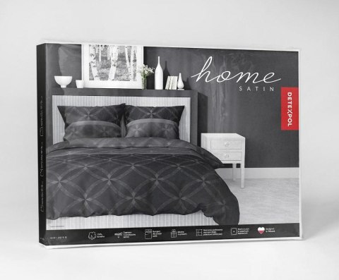 Pościel satynowa 180x200 czarna szara 4679 B Home Satin 40 Pościel satynowa 180x200 czarna szara 4679 B Home Satin 40