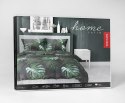 Pościel satynowa 180x200 czarna zielona liście 4680 A Home Satin 40 Pościel satynowa 180x200 czarna zielona liście 4680 A Home Satin 40