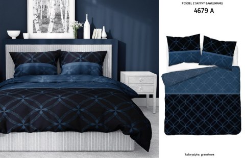 Pościel satynowa 180x200 granatowa 4679 A Home Satin 40 Pościel satynowa 180x200 granatowa 4679 A Home Satin 40