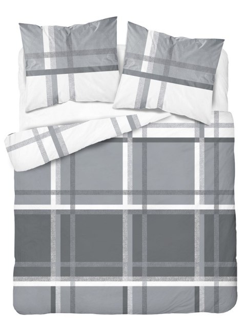 Pościel satynowa 180x200 szara biała 4674 A Home Satin 40 Pościel satynowa 180x200 szara biała 4674 A Home Satin 40