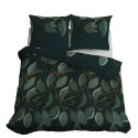 Pościel satynowa 180x200 zielona ciemna złota liście 4673 B Home Satin 40 Pościel satynowa 180x200 zielona ciemna złota liście 4673 B Home Satin 40