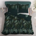 Pościel satynowa 180x200 zielona ciemna złota liście 4673 B Home Satin 40 Pościel satynowa 180x200 zielona ciemna złota liście 4673 B Home Satin 40