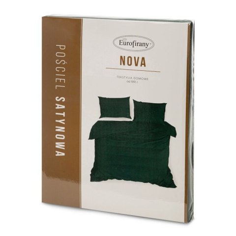 Pościel satynowa 220x200 Nova butelkowa zielona dwustronna Eurofirany Pościel satynowa 220x200 Nova butelkowa zielona dwustronna Eurofirany
