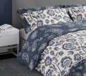 Pościel satynowa 220x200 Pure Sateen 008 kremowa niebieska kwiaty Faro Pościel satynowa 220x200 Pure Sateen 008 kremowa niebieska kwiaty Faro