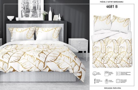 Pościel satynowa 220x200 biała żółta 4681 B Home Satin 40 Pościel satynowa 220x200 biała żółta 4681 B Home Satin 40