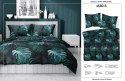 Pościel satynowa 220x200 czarna turkusowa liście 4680 B Home Satin 40 Pościel satynowa 220x200 czarna turkusowa liście 4680 B Home Satin 40