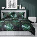 Pościel satynowa 220x200 czarna zielona liście 4680 A Home Satin 40 Pościel satynowa 220x200 czarna zielona liście 4680 A Home Satin 40