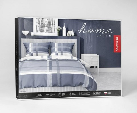 Pościel satynowa 220x200 niebieska biała 4674 B Home Satin 40 Pościel satynowa 220x200 niebieska biała 4674 B Home Satin 40