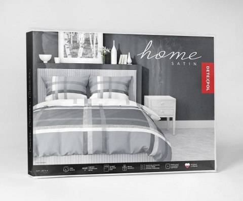 Pościel satynowa 220x200 szara biała 4674 A Home Satin 40 Pościel satynowa 220x200 szara biała 4674 A Home Satin 40