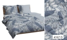 Poszewka bawełniana 40x40 szara granatowa liście 4167 D bawełna Max