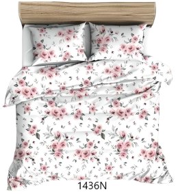 Poszewka bawełniana 50x60 biała różowa kwiaty 1436 N bawełna Max