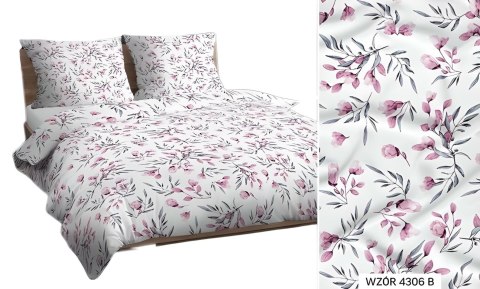 Poszewka bawełniana 50x60 biała różowa szara kwiatki 4306 B bawełna Max Poszewka bawełniana 50x60 biała różowa szara kwiatki 4306 B bawełna Max