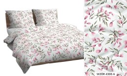 Poszewka bawełniana 50x60 biała różowa zielona kwiatki 4306 A bawełna Max