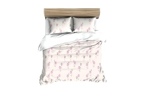 Poszewka bawełniana 50x60 kremowa pudrowa różowa róże 120 N bawełna Max Poszewka bawełniana 50x60 kremowa pudrowa różowa róże 120 N bawełna Max