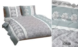 Poszewka bawełniana 50x60 szara miętowa ornamenty 3052 B bawełna Max
